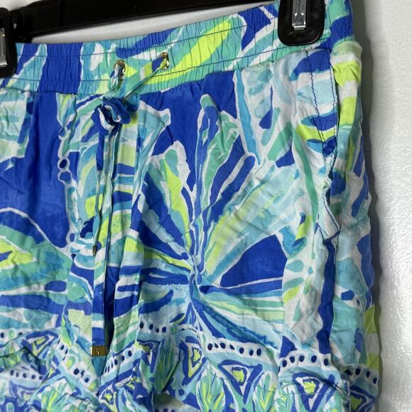 Lilly Pulitzer Shorts Womens XS Tropical Print Drawstring Lounge Rayon Summer - Picture 2 of 8